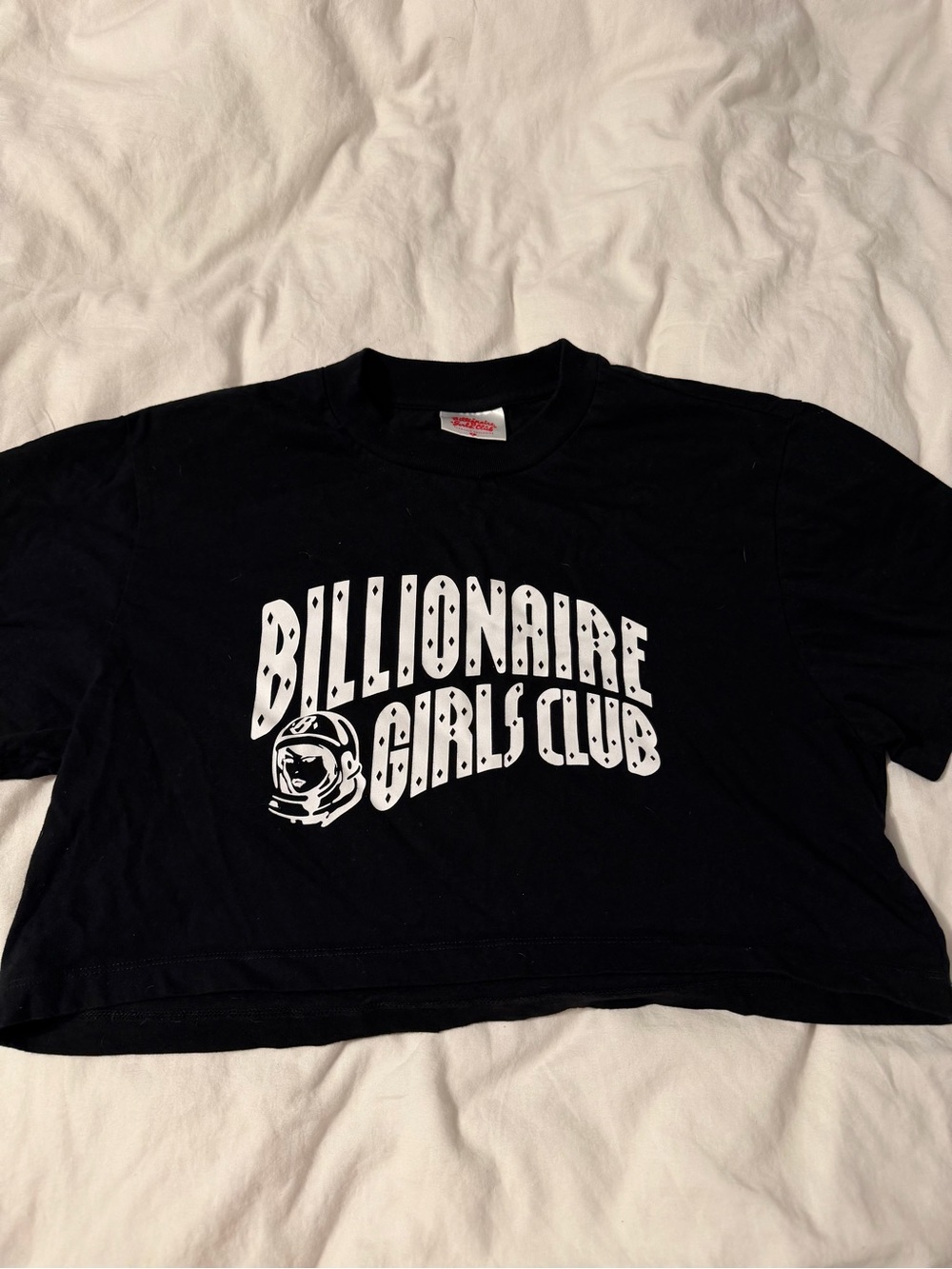 Billionaire Girls Club Classic Curve Logo Cropped Tee